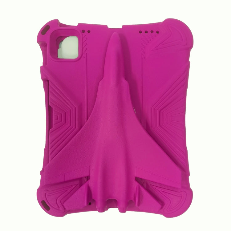 For iPad Pro 11 2024 360 Rotation Aircraft Holder EVA Shockproof Tablet Case(RoseRed) - iPad Pro 11 2024 Cases by PMC TechLife | Online Shopping South Africa | PMC TechLife | Buy Now Pay Later Mobicred