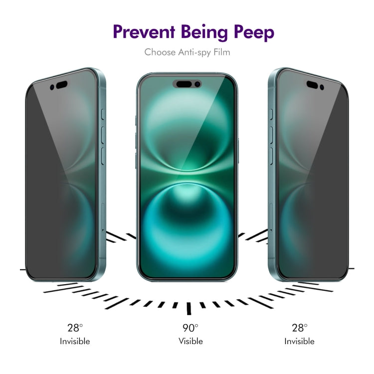 For iPhone 16 ENKAY Easy Install Anti-peeping Privacy Full Screen Tempered Glass Film - free shipping - PMC Jewellery - Order now!