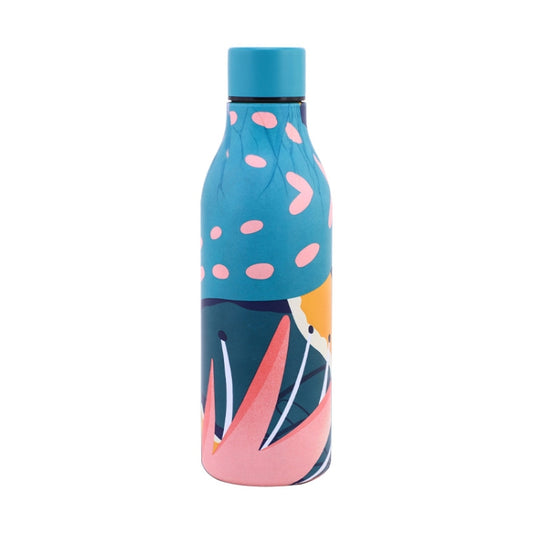 JUNSUNMAY Geometric Patterns Coating 304 Stainless Steel  550ml Water Vacuum Bottle(Blue) - Vacuum Thermoses & Cups by JUNSUNMAY | Online Shopping South Africa | PMC Jewellery