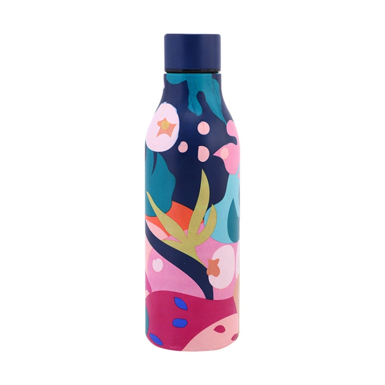 JUNSUNMAY Geometric Patterns Coating 304 Stainless Steel  550ml Water Vacuum Bottle(Dark Blue) - Vacuum Thermoses & Cups by JUNSUNMAY | Online Shopping South Africa | PMC Jewellery