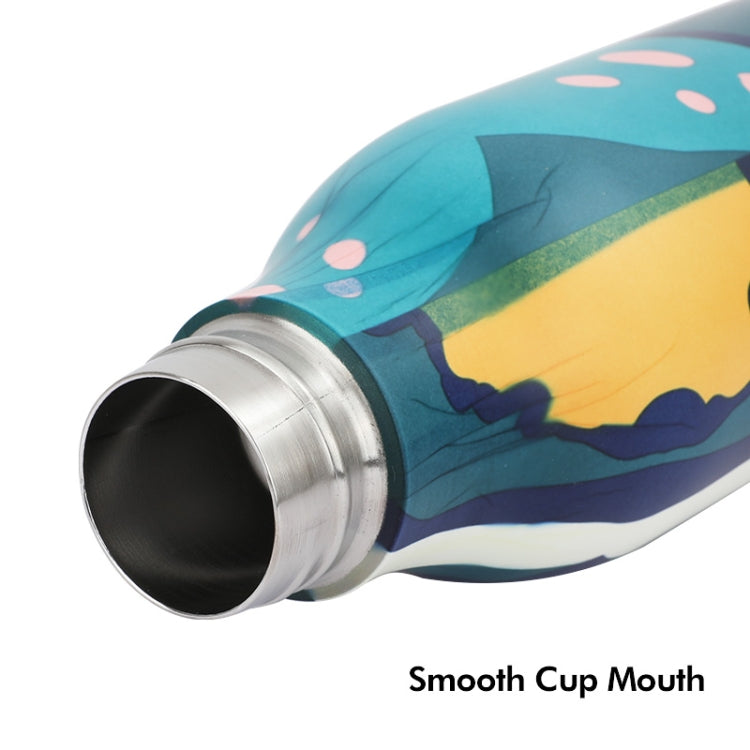 JUNSUNMAY Geometric Patterns Coating 304 Stainless Steel  550ml Water Vacuum Bottle(Blue) - Vacuum Thermoses & Cups by JUNSUNMAY | Online Shopping South Africa | PMC TechLife | Buy Now Pay Later Mobicred