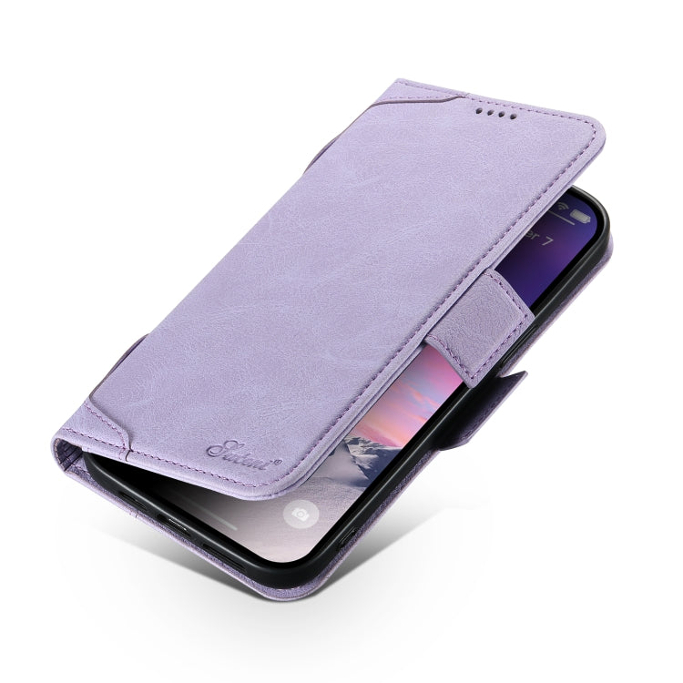 For iPhone 12 / 12 Pro SUTENI J07 Multifunctional Horizontal Flip Magsafe Leather Phone Case(Purple) - iPhone 12 / 12 Pro Cases by Suteni | Online Shopping South Africa | PMC Jewellery | Buy Now Pay Later Mobicred