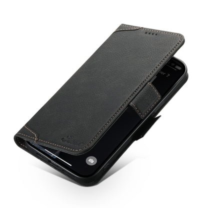 For iPhone 13 SUTENI J07 Multifunctional Horizontal Flip Magsafe Leather Phone Case(Black) - iPhone 13 Cases by Suteni | Online Shopping South Africa | PMC Jewellery | Buy Now Pay Later Mobicred