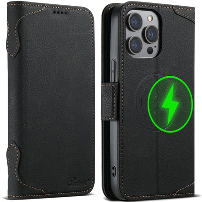 For iPhone 13 Pro Max SUTENI J07 Multifunctional Horizontal Flip Magsafe Leather Phone Case(Black) - iPhone 13 Pro Max Cases by Suteni | Online Shopping South Africa | PMC Jewellery | Buy Now Pay Later Mobicred