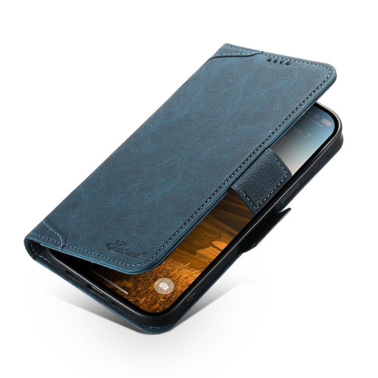 For iPhone 14 SUTENI J07 Multifunctional Horizontal Flip Magsafe Leather Phone Case(Blue) - free shipping - PMC Jewellery - Order now!