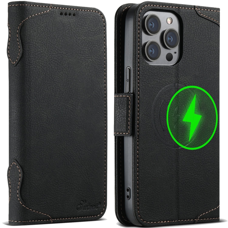 For iPhone 14 Pro Max SUTENI J07 Multifunctional Horizontal Flip Magsafe Leather Phone Case(Black) - iPhone 14 Pro Max Cases by Suteni | Online Shopping South Africa | PMC Jewellery | Buy Now Pay Later Mobicred