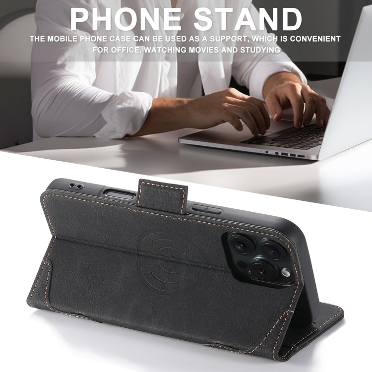 For iPhone 16 SUTENI J07 Multifunctional Horizontal Flip Magsafe Leather Phone Case(Black) - free shipping - PMC Jewellery - Order now!