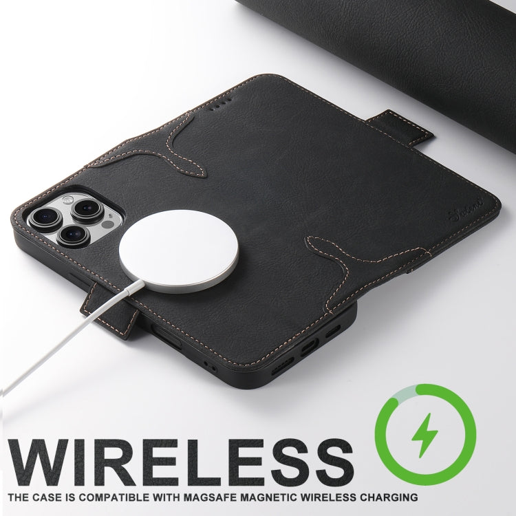 For iPhone 16 SUTENI J07 Multifunctional Horizontal Flip Magsafe Leather Phone Case(Black) - free shipping - PMC Jewellery - Order now!