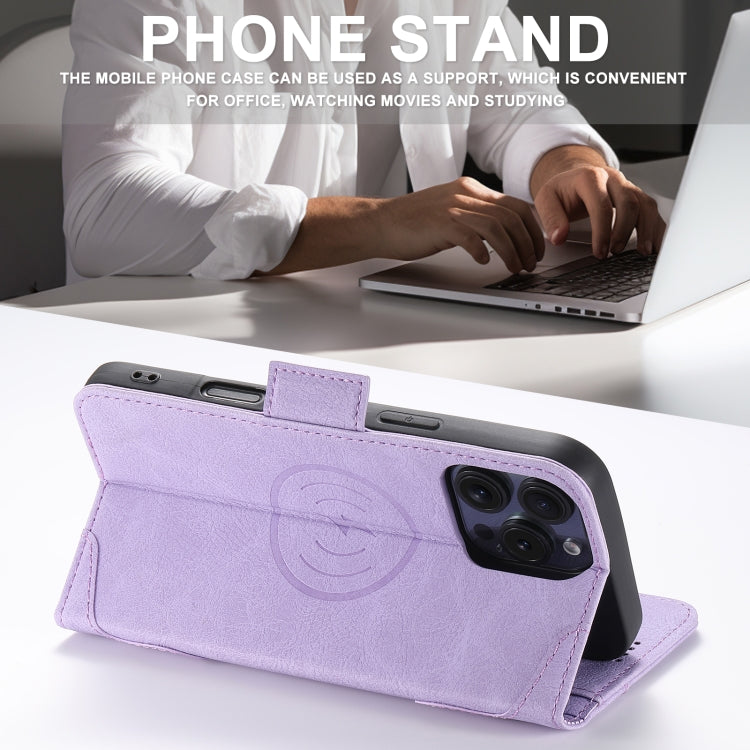 For iPhone 16 SUTENI J07 Multifunctional Horizontal Flip Magsafe Leather Phone Case(Purple) - iPhone 16 Cases by Suteni | Online Shopping South Africa | PMC Jewellery | Buy Now Pay Later Mobicred