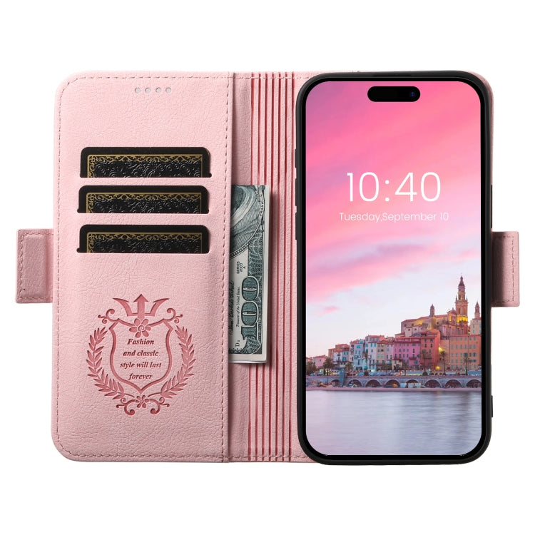 For iPhone 16 Pro SUTENI J07 Multifunctional Horizontal Flip Magsafe Leather Phone Case(Pink) - iPhone 16 Pro Cases by Suteni | Online Shopping South Africa | PMC Jewellery | Buy Now Pay Later Mobicred