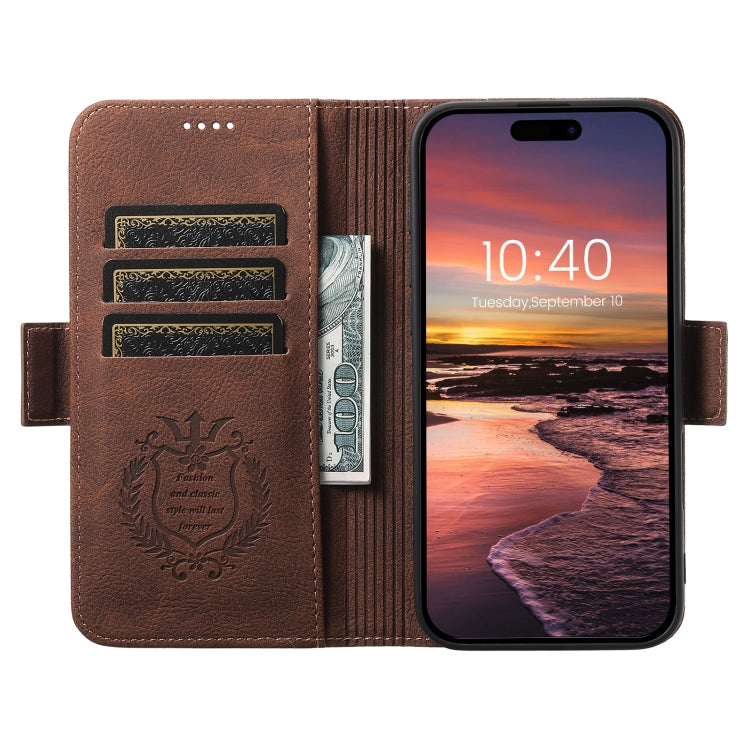 For iPhone 16 Pro Max SUTENI J07 Multifunctional Horizontal Flip Magsafe Leather Phone Case(Brown) - free shipping - PMC Jewellery - Order now!