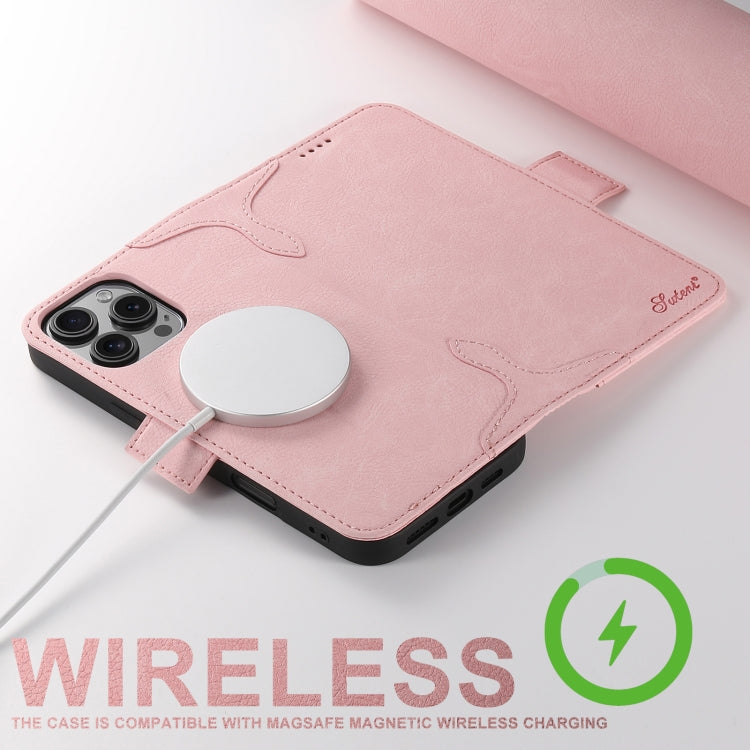 For iPhone 16 Pro Max SUTENI J07 Multifunctional Horizontal Flip Magsafe Leather Phone Case(Pink) - iPhone 16 Pro Max Cases by Suteni | Online Shopping South Africa | PMC Jewellery | Buy Now Pay Later Mobicred