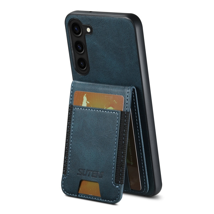 For Samsung Galaxy S24+ 5G Suteni H03 Oil Wax Leather Wallet Stand Back Phone Case(Blue) - Galaxy S24+ 5G Cases by Suteni | Online Shopping South Africa | PMC Jewellery | Buy Now Pay Later Mobicred