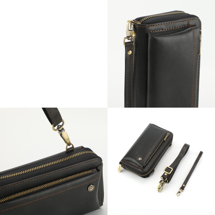 For Samsung Galaxy S24 Ultra 5G Crossbody Multi-functional Zipper Wallet Leather Phone Case(Black) - Galaxy S24 Ultra 5G Cases by PMC Jewellery | Online Shopping South Africa | PMC Jewellery | Buy Now Pay Later Mobicred