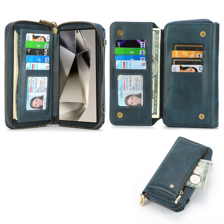 For Samsung Galaxy S24 5G Crossbody Multi-functional Zipper Wallet Leather Phone Case(Green) - Galaxy S24 5G Cases by PMC Jewellery | Online Shopping South Africa | PMC Jewellery | Buy Now Pay Later Mobicred