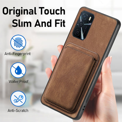 For OPPO A58 4G Retro Leather Card Bag Magnetic Phone Case(Brown) - OPPO Cases by PMC Jewellery | Online Shopping South Africa | PMC Jewellery | Buy Now Pay Later Mobicred