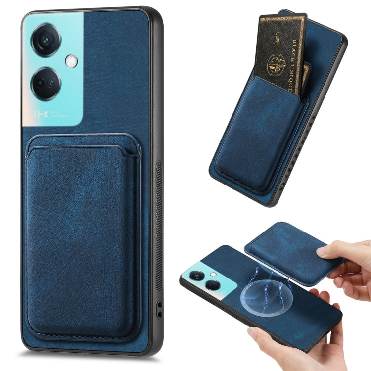 For OPPO K11 5G Retro Leather Card Bag Magnetic Phone Case(Blue) - OPPO Cases by PMC Jewellery | Online Shopping South Africa | PMC Jewellery | Buy Now Pay Later Mobicred