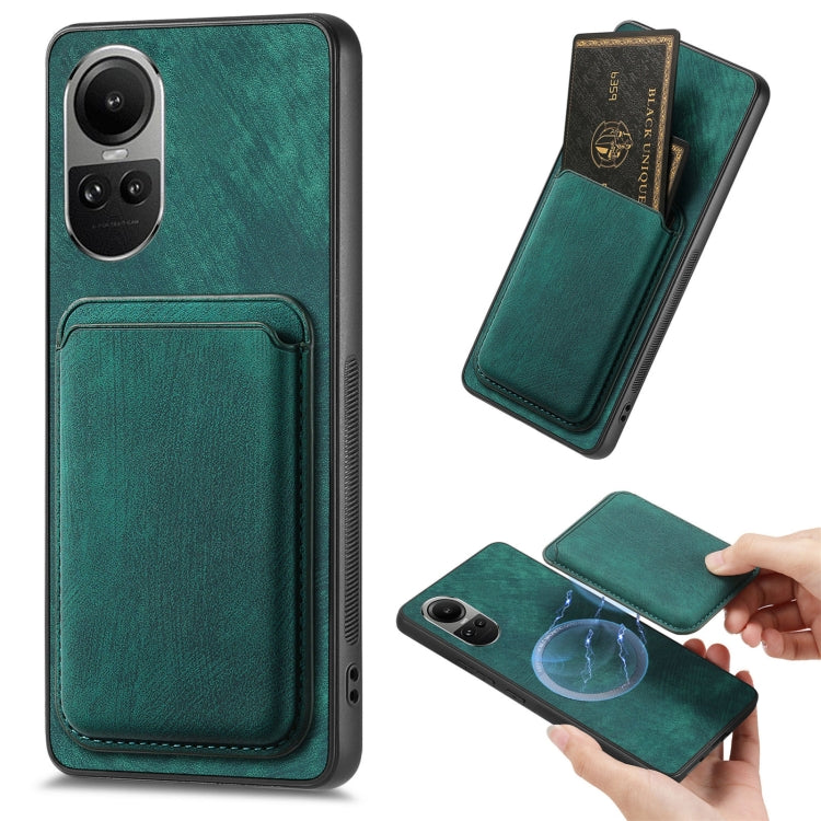 For OPPO Reno10 Global Retro Leather Card Bag Magnetic Phone Case(Green) - OPPO Cases by PMC TechLife | Online Shopping South Africa | PMC TechLife | Buy Now Pay Later Mobicred