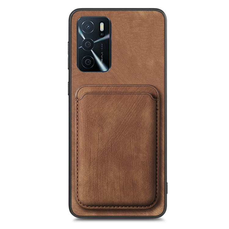 For OPPO A78 4G Retro Leather Card Bag Magnetic Phone Case(Brown) - OPPO Cases by PMC Jewellery | Online Shopping South Africa | PMC Jewellery | Buy Now Pay Later Mobicred