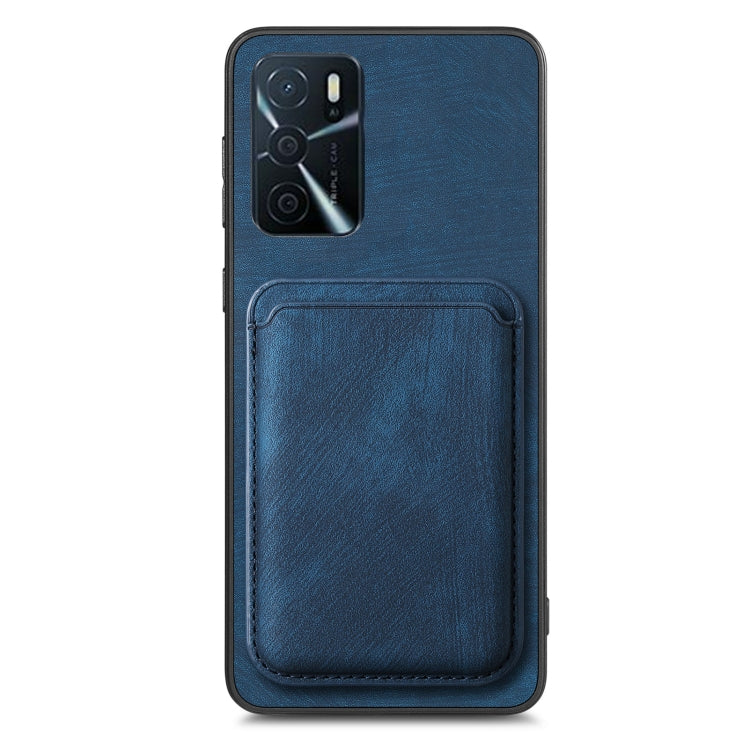 For OPPO A78 4G Retro Leather Card Bag Magnetic Phone Case(Blue) - OPPO Cases by PMC TechLife | Online Shopping South Africa | PMC TechLife | Buy Now Pay Later Mobicred