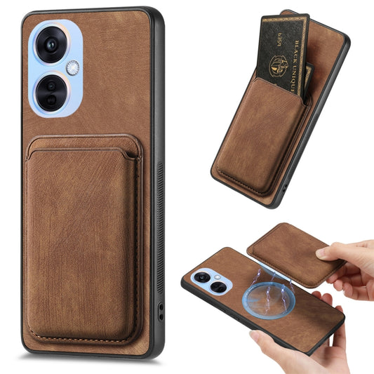 For OPPO K11X 5G Retro Leather Card Bag Magnetic Phone Case(Brown) - OPPO Cases by PMC Jewellery | Online Shopping South Africa | PMC Jewellery | Buy Now Pay Later Mobicred