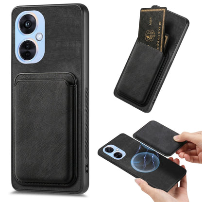 For OPPO K11X 5G Retro Leather Card Bag Magnetic Phone Case(Black) - OPPO Cases by PMC Jewellery | Online Shopping South Africa | PMC Jewellery | Buy Now Pay Later Mobicred