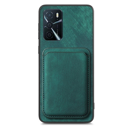 For OPPO A17 Retro Leather Card Bag Magnetic Phone Case(Green) - OPPO Cases by PMC Jewellery | Online Shopping South Africa | PMC Jewellery | Buy Now Pay Later Mobicred