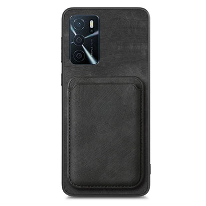 For OPPO A57 4G Retro Leather Card Bag Magnetic Phone Case(Black) - OPPO Cases by PMC Jewellery | Online Shopping South Africa | PMC Jewellery | Buy Now Pay Later Mobicred