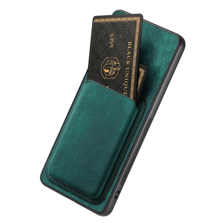 For OPPO A57 5G Retro Leather Card Bag Magnetic Phone Case(Green) - OPPO Cases by PMC Jewellery | Online Shopping South Africa | PMC Jewellery | Buy Now Pay Later Mobicred