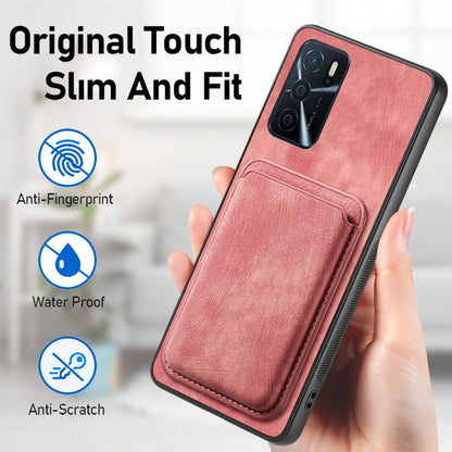 For OPPO A57 5G Retro Leather Card Bag Magnetic Phone Case(Pink) - OPPO Cases by PMC Jewellery | Online Shopping South Africa | PMC Jewellery | Buy Now Pay Later Mobicred