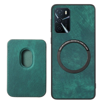 For OPPO F19 Pro Retro Leather Card Bag Magnetic Phone Case(Green) - OPPO Cases by PMC Jewellery | Online Shopping South Africa | PMC Jewellery | Buy Now Pay Later Mobicred