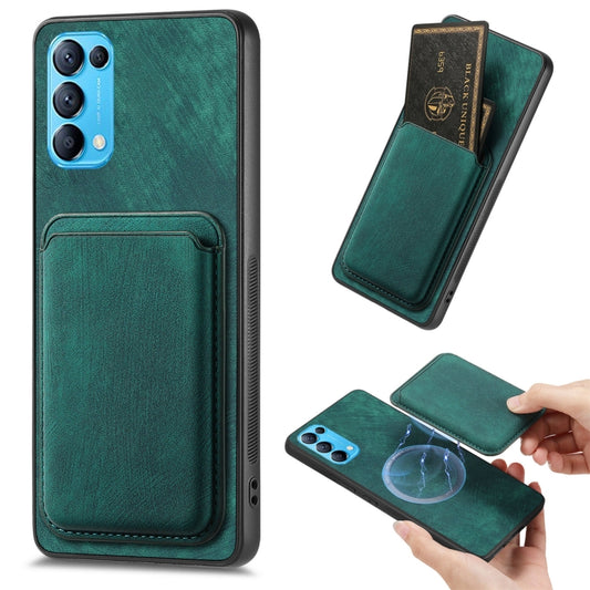 For OPPO Reno5 5G Retro Leather Card Bag Magnetic Phone Case(Green) - OPPO Cases by PMC Jewellery | Online Shopping South Africa | PMC Jewellery | Buy Now Pay Later Mobicred