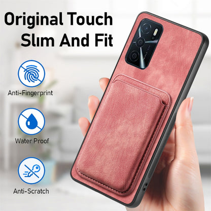 For OPPO A15 Retro Leather Card Bag Magnetic Phone Case(Pink) - OPPO Cases by PMC Jewellery | Online Shopping South Africa | PMC Jewellery | Buy Now Pay Later Mobicred