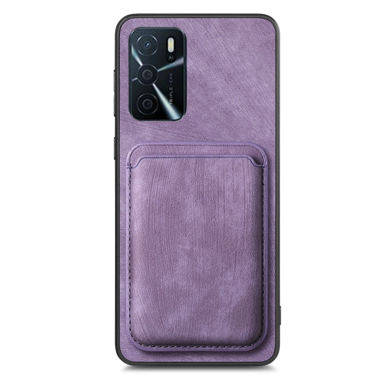 For OPPO A72 5G Retro Leather Card Bag Magnetic Phone Case(Purple) - OPPO Cases by PMC Jewellery | Online Shopping South Africa | PMC Jewellery | Buy Now Pay Later Mobicred