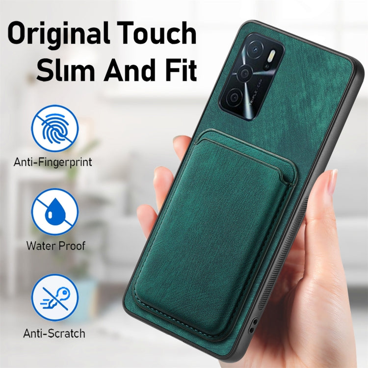 For OPPO Reno7 Z 5G/F21 Pro 5G Retro Leather Card Bag Magnetic Phone Case(Green) - OPPO Cases by PMC Jewellery | Online Shopping South Africa | PMC Jewellery | Buy Now Pay Later Mobicred