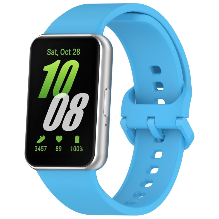 For Samsung Galaxy Fit 3 SM-R390 Solid Color Buckle Silicone Watch Band(Sky Blue) - Watch Bands by PMC TechLife | Online Shopping South Africa | PMC TechLife
