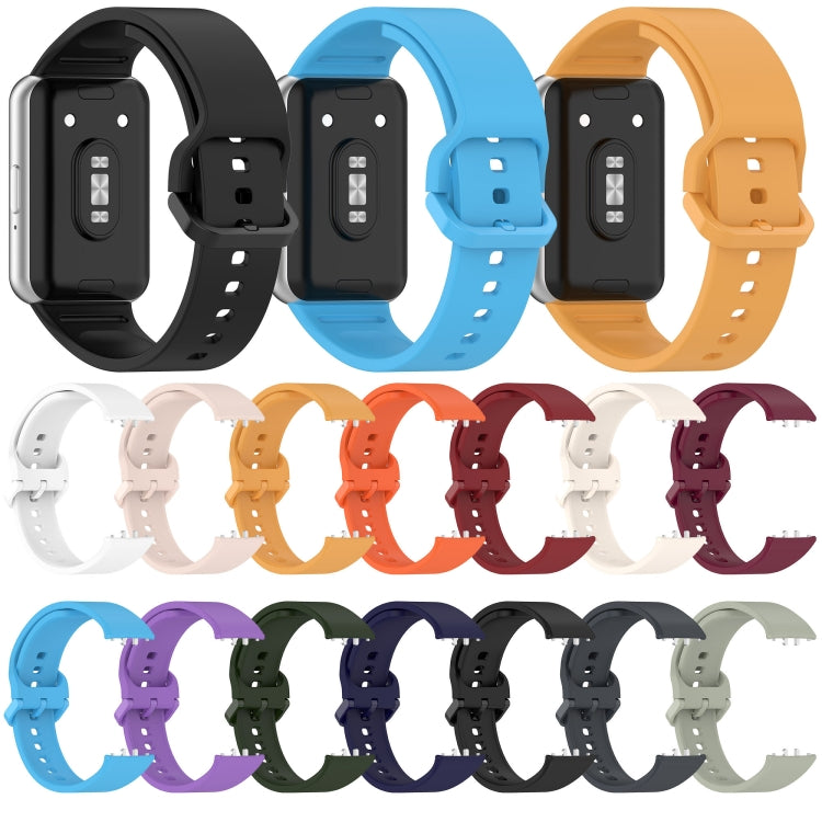 For Samsung Galaxy Fit 3 SM-R390 Solid Color Buckle Silicone Watch Band(Black) - Watch Bands by PMC TechLife | Online Shopping South Africa | PMC TechLife