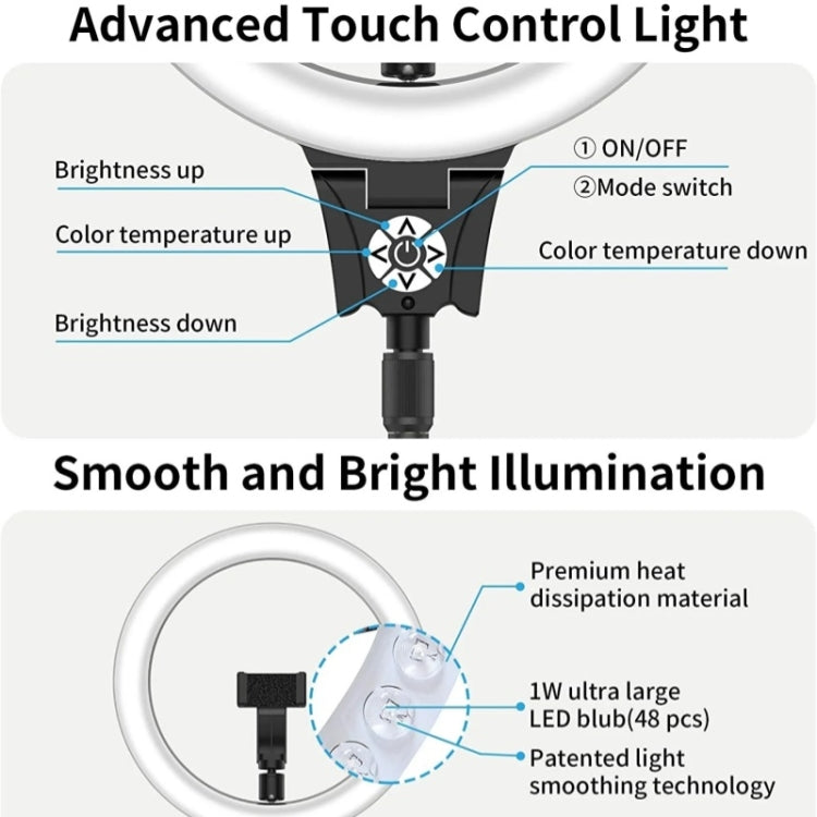 JMARY FM-12R Photography LED Fill Light 12-inch Video Recording Ring Light(EU Plug) - free shipping - PMC TechLife - Order now!