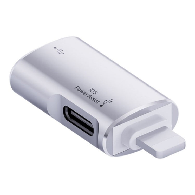 JS-103 8 Pin Male to USB+Type-C Female OTG Adapter(Silver) - Converter & Adapter by PMC TechLife | Online Shopping South Africa | PMC TechLife
