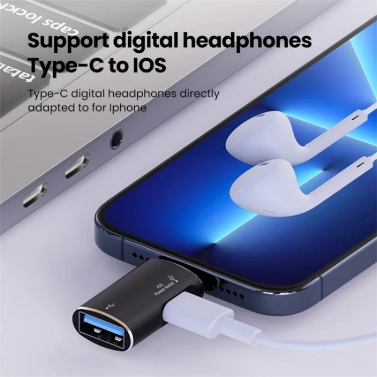 JS-103 8 Pin Male to USB+Type-C Female OTG Adapter(Silver) - Converter & Adapter by PMC TechLife | Online Shopping South Africa | PMC TechLife