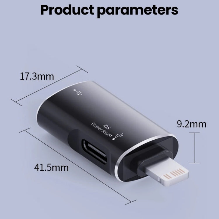 JS-103 8 Pin Male to USB+Type-C Female OTG Adapter(Silver) - Converter & Adapter by PMC TechLife | Online Shopping South Africa | PMC TechLife