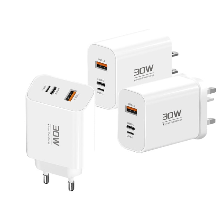PD30W USB-C / Type-C + 8 Pin + USB-A Reverse Charger Suitable for iPhone Series(US Plug) - free shipping - PMC Jewellery - Order now!