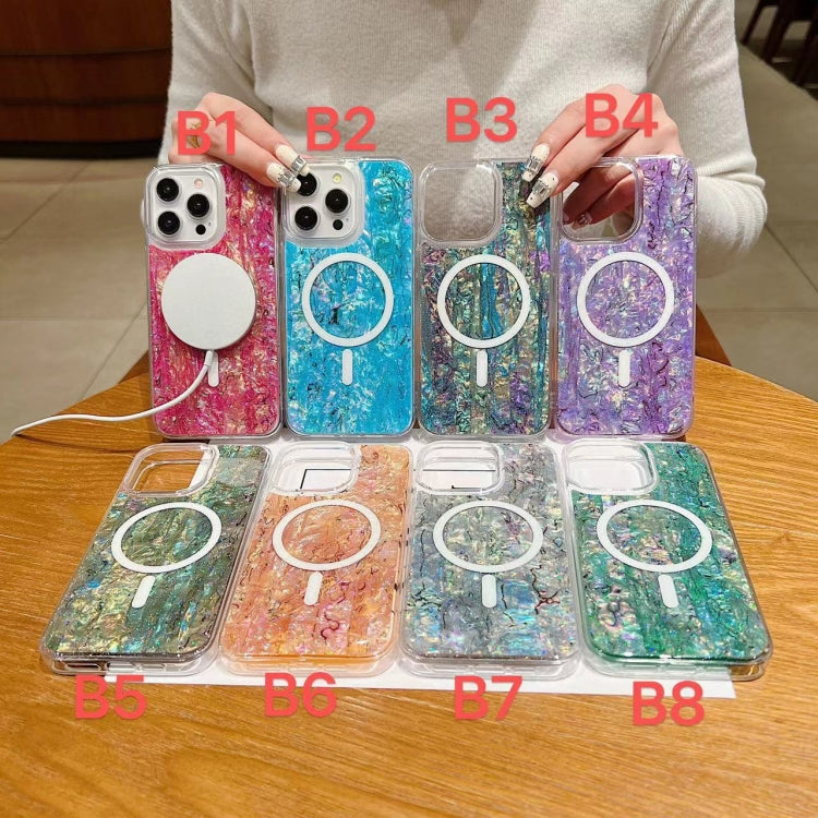 For iPhone 15 Pro Max Shell Texture Multicolor MagSafe TPU Phone Case(Roige) - iPhone 15 Pro Max Cases by PMC TechLife | Online Shopping South Africa | PMC TechLife
