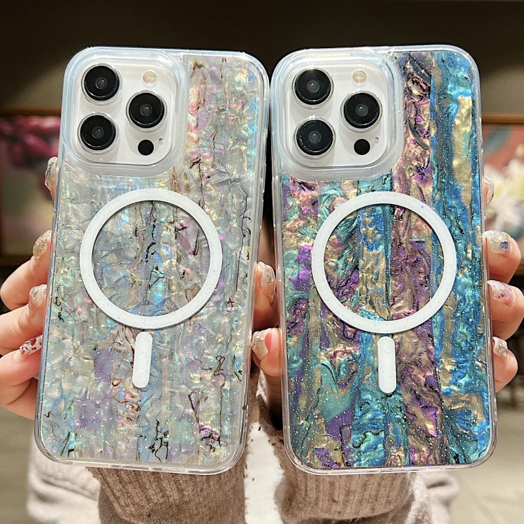 For iPhone 14 Pro Max Shell Texture Multicolor MagSafe TPU Phone Case(Silver Gray) - iPhone 14 Pro Max Cases by PMC TechLife | Online Shopping South Africa | PMC TechLife