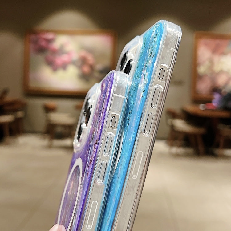 For iPhone 15 Pro Shell Texture Multicolor MagSafe TPU Phone Case(Peacock Blue) - iPhone 15 Pro Cases by PMC TechLife | Online Shopping South Africa | PMC TechLife