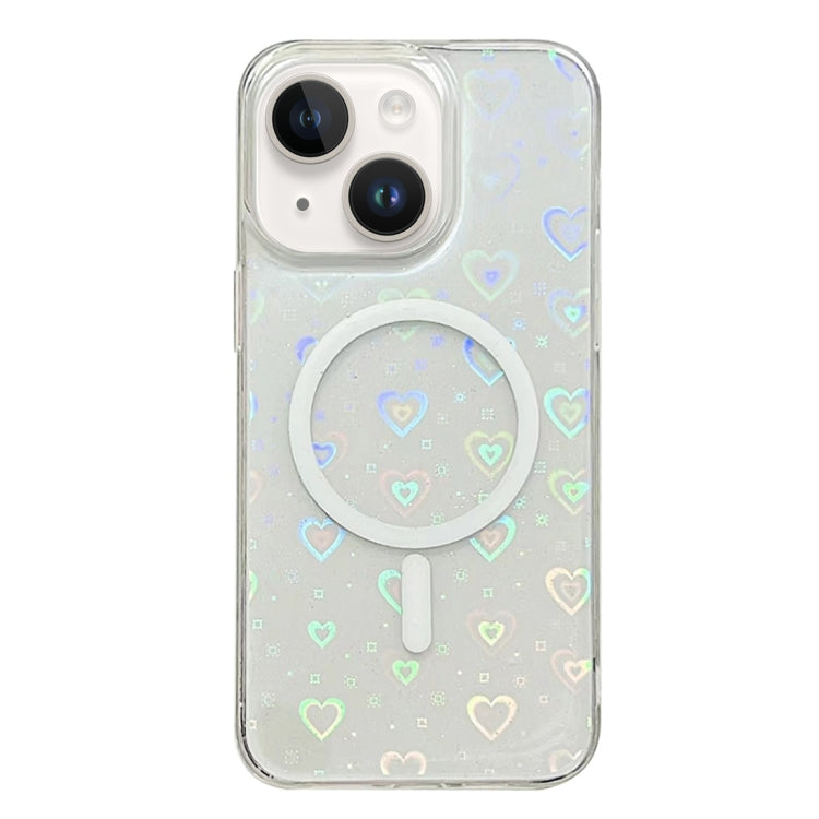 For iPhone 15 Laser Love MagSafe TPU Phone Case(Transparent) - iPhone 15 Cases by PMC TechLife | Online Shopping South Africa | PMC TechLife