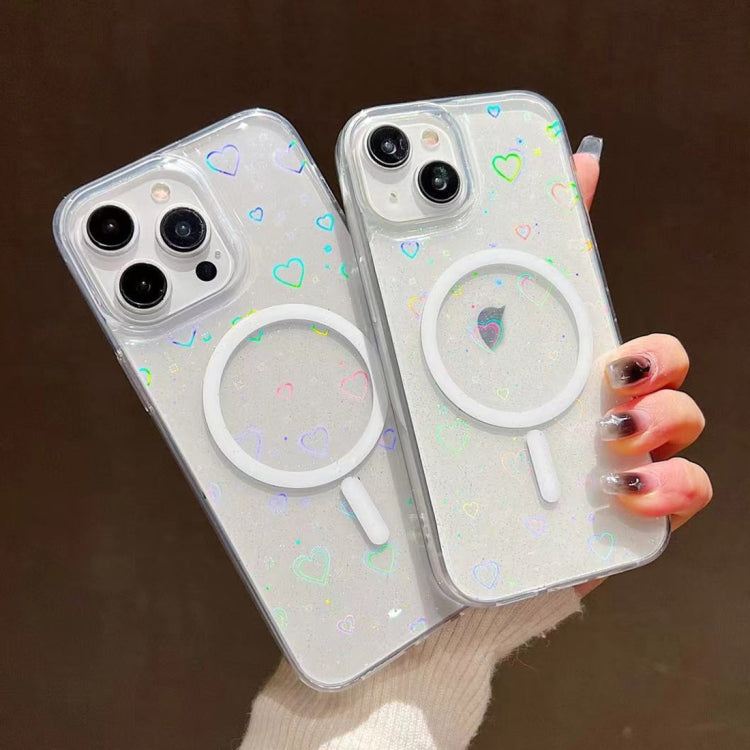 For iPhone 13 Pro Laser Love MagSafe TPU Phone Case(Transparent) - iPhone 13 Pro Cases by PMC TechLife | Online Shopping South Africa | PMC TechLife