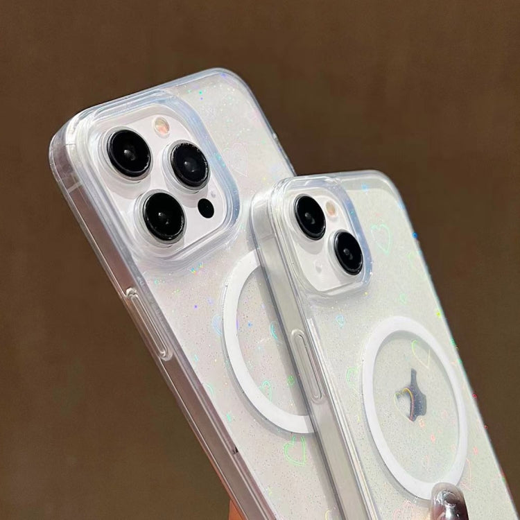 For iPhone 14 Plus Laser Love MagSafe TPU Phone Case(Transparent) - iPhone 14 Plus Cases by PMC TechLife | Online Shopping South Africa | PMC TechLife