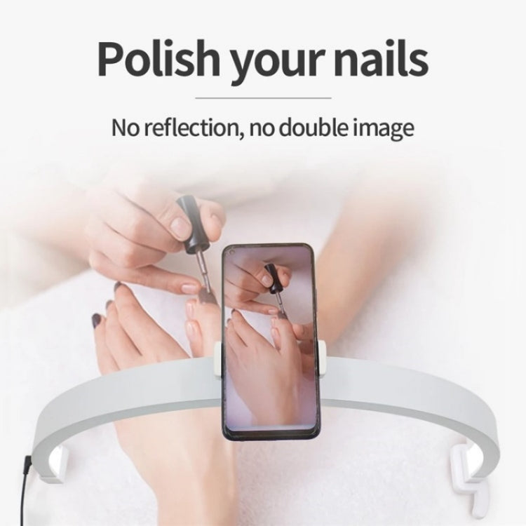 M12X Foldable LED Half Moon Lamp Touch Control Nail Art Lamp, Length: 56cm(UK Plug) - Selfie Light by PMC Jewellery | Online Shopping South Africa | PMC Jewellery | Buy Now Pay Later Mobicred