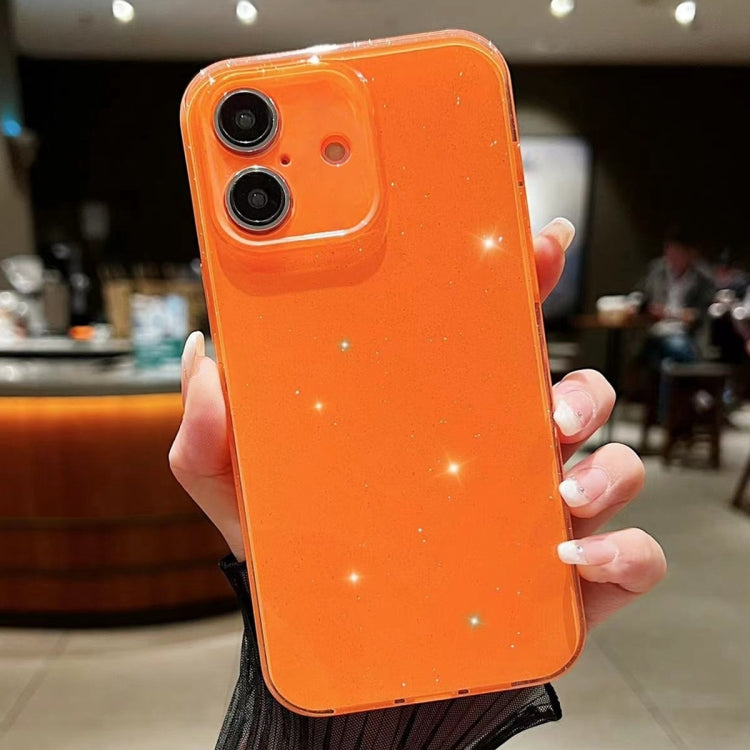For iPhone 16 Jelly Glitter Solid Color TPU Phone Case(Orange) - iPhone 16 Cases by PMC TechLife | Online Shopping South Africa | PMC TechLife | Buy Now Pay Later Mobicred